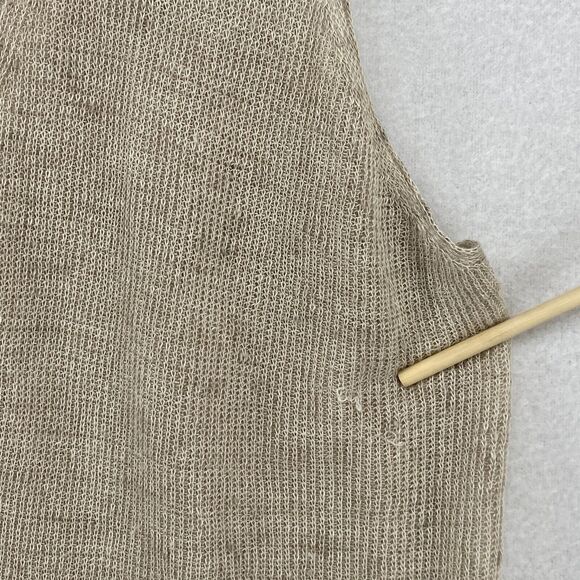 EILEEN FISHER Sweater Small Linen Cardigan Vest Button Front Sleeveless Beige - Picture 11 of 14